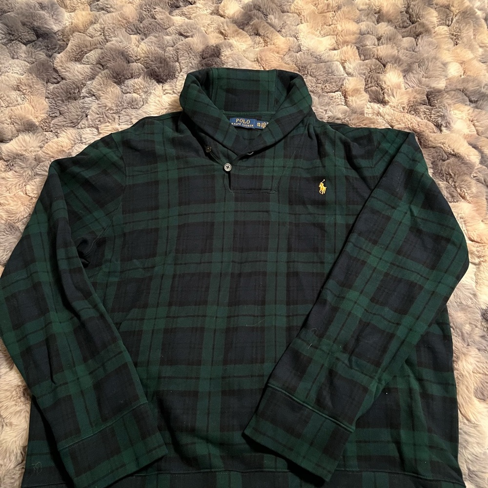 Polo by Ralph Lauren Men's Dark Green Plaid Shirt